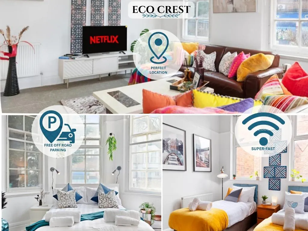 Stylish 2 Bedroom Ecocrest - Parking - Sleeps 5 Guests 0*, Nottingham Storbritannien